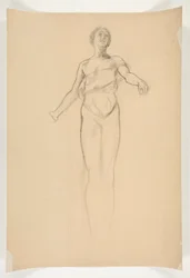 Studie einer allegorischen weiblichen Figur für ein Wandgemälde im Staatskapitolgebäude in Harrisburg, Pennsylvania, 1902-1911 (vollendet von John Singer Sargent)