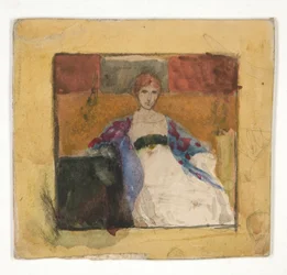 Sitzende Frau - nicht identifizierte Illustration