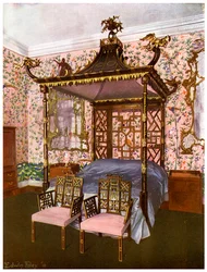 Das Chippendale-Chinesische Schlafzimmer, Badminton House, Gloucestershire