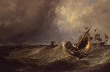 Ein niederländisches Fischerboot fährt in den Hafen von Calais ein