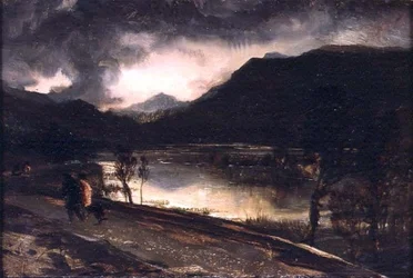 Ein Seebild bei Sonnenuntergang