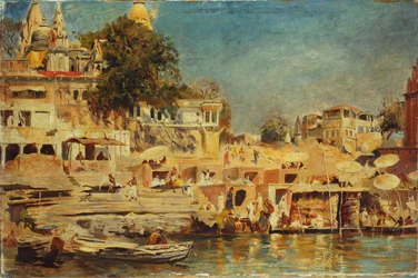 Ansicht der Ghats in Benares, 1873