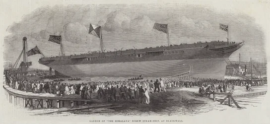 Stapellauf des Himalaya-Schraubendampfers in Blackwall