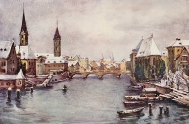 Der Rhein: Der Fluss in Zürich, Winter
