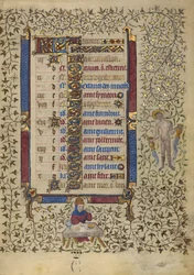 Kalenderseite für Januar; Festmahl; Wassermann