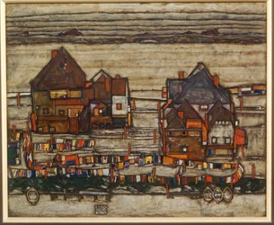 Häuser und bunte Wäsche, Vorstadt