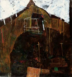 Landschaft mit Raben