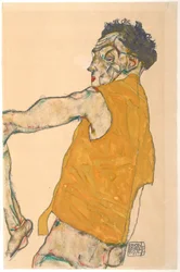 Selbstporträt in gelber Weste, 1914