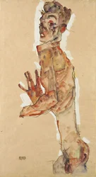 Selbstporträt mit gespreizten Fingern, 1911