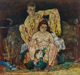Die Familie hockendes Paar, 1918