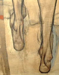 Weiblicher Rückenakt mit Schultertuch, Fragment