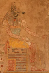 Anubis, der Totengott aus dem Totentempel der Königin Hatschepsut (ca. 1503-1482 v. Chr.)