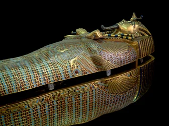 Ägyptische Antike: Sarkophag aus dem Schatz Tutanchamuns (Tutankhamun oder Tut-Anch-Amun)