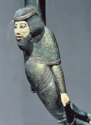 Figur eines Syrers vom Ende eines zeremoniellen Stocks, aus dem Grab von Tutanchamun (ca. 1370-52 v. Chr.) Neues Reich