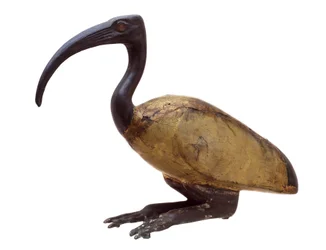 Ibis in hockender Position, ca. 1350 v. Chr. (Holz, Bronze, Glas & Vergoldung)