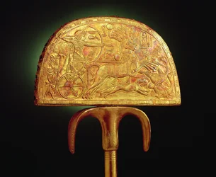 Fächer aus Straußenfedern, aus dem Grab des Tutanchamun (ca. 1370-1352 v. Chr.), Neues Reich