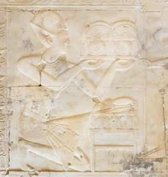 Basrelief, Tempel von Sethos I., Abydos, Ägypten