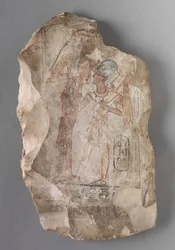 Ostrakon: Ramses II. wird von einer Göttin gesäugt, ca. 1279-1213 v. Chr.