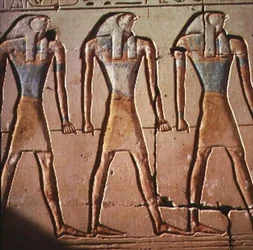 Relief, das Horus zeigt, aus dem Tempel von Ramses II., ca. 1298 v. Chr.