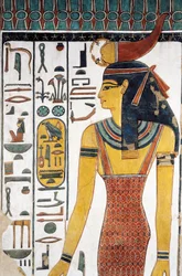 Die Göttin Selkis, Fresko, Eingang zum Vorraum, Grab von Nefertari (QV66), Tal der Königinnen, Theben (Unesco-Welterbeliste)