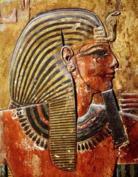 Der Kopf von Sethos I. (r.1294-1279 v. Chr.) aus dem Grab von Sethos, Neues Reich