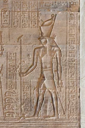 Reliefs im Philae-Tempel, Assuan, Ägypten