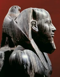 Ägyptische Zivilisation, Altes Reich, 4. Dynastie. Dioritstatue des Pharaos Chephren. Aus Gizeh