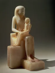 Pepi II und seine Mutter Königin Meryreankhnes, möglicherweise aus Saqqara, Altes Reich
