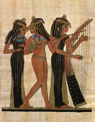 Ägyptische Kunst; Ägyptischer Papyrus: Musiker; Sammlung Teil