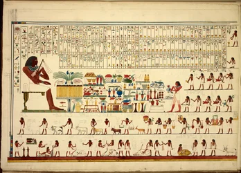 Ägyptische Hieroglyphen, aus „Ansichten usw. von Sheikh-Hassan bis Beni-Hassan“, Atlasfolio