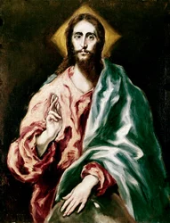 Apostolat der Kathedrale von Toledo: Christus der Erlöser. Gemälde von Domenikos Theotokopoulos genannt El Greco (1540-1614)