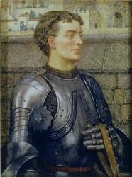 Ein Ritter in Rüstung