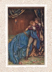 Lancelot und Guinevere zusammen, Illustration aus 