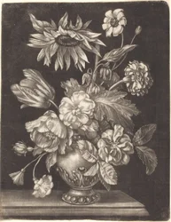 Floral Stillleben mit einer Sonnenblume