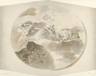 Entwurf für ein Deckengemälde mit Aurora, die die Nacht vertreibt