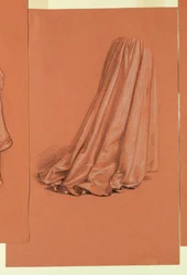 Draperie (Studie für Ölgemälde, "Hochzeitsprozession"), ca. 1872