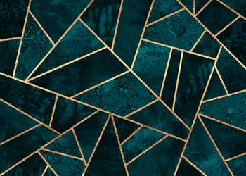 Teal Gold Geometrisches Mosaik