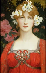 Der Kranz aus weißen Blumen
