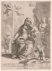 Madonna der Schmerzen mit Symbolen der Passion
