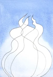 Jede göttliche Person, jede Flamme, besitzt dieselbe göttliche Natur. Zusammen sind sie ein Gott, ein Feuer