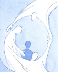 In Christi Umarmung wendet sich die Seele dem Vater zu, vereint in der Liebe des Geistes und willkommen geheißen