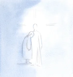 Ich sah die Seele dieser Frau, die gestorben war, neben Christus stehen, freudig und in Frieden, nachdem die Reinigung des Fegefeuers beendet war