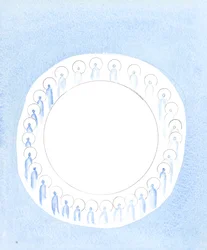 Die drei göttlichen Personen sind vereint und aktiv in der Einheit der Gottheit, als ob sie in unaufhörlicher Gemeinschaft kreisen, 2003