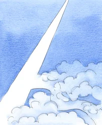 Bis wir den schmalen Weg finden, der direkt zum Himmel führt, ist es, als ob wir auf einer unbekannten Straße in einem wolkigen Gebiet in der Dunkelheit umherirren