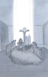 Wenn wir das eine, ehrfurchtgebietende Opfer darbringen und daran teilnehmen, finden wir Golgatha hier am Altar.