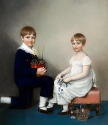 Charles (sechs Jahre alt) und Catherine Darwin
