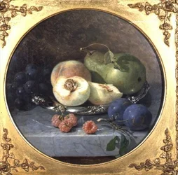 Stillleben mit Früchten auf einer Marmorkante