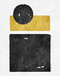 Abstrakte Geometrie in Gold und Schwarz