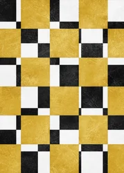 Schwarz-goldenes quadratisches Mosaik
