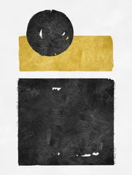 Geometrische Abstraktion in Schwarz und Gold